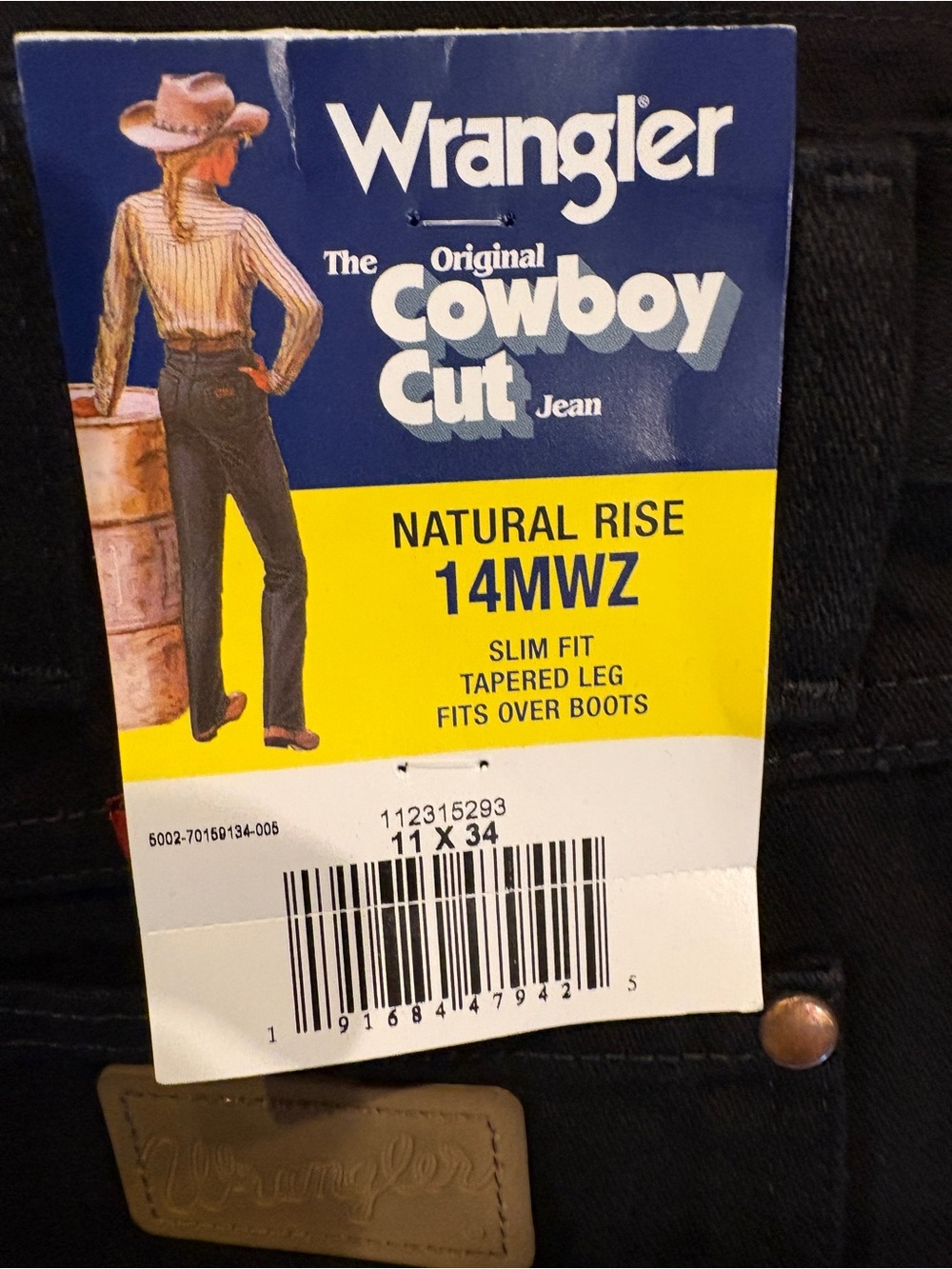 Wrangler Black Cowboy Cut Natural Rise 14MWZ Slim Jeans